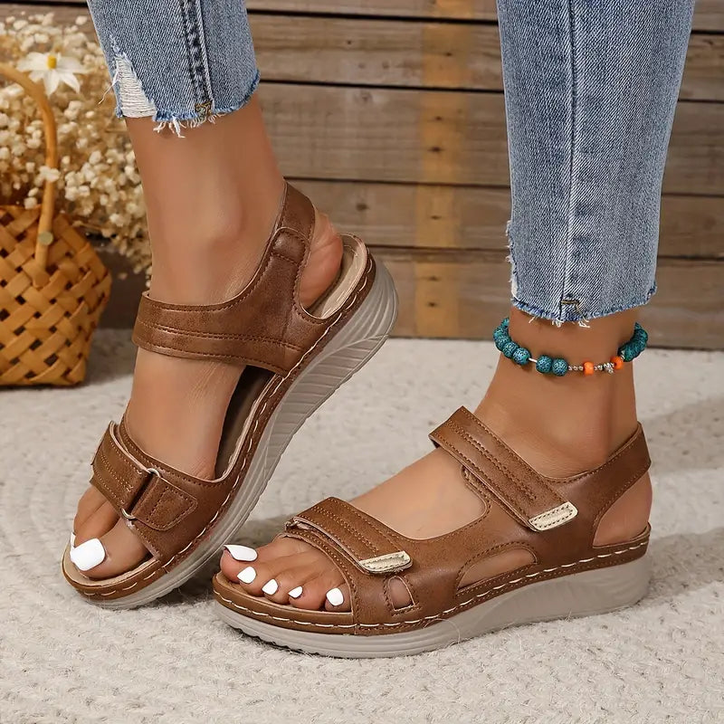 Sandales Orthopédiques Élégantes en Cuir - Maison Claire et Sylvie