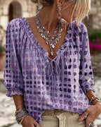 Lena | Blusa de lunares con cordón