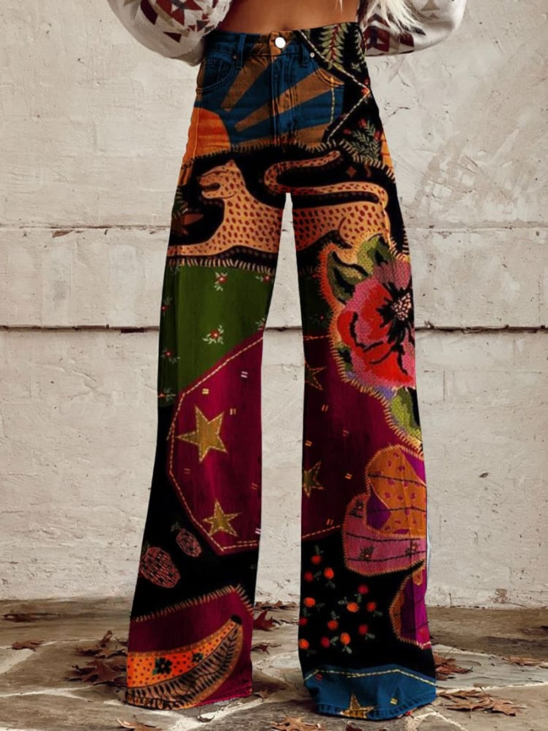 Léna | Vaquero boho patchwork de colores