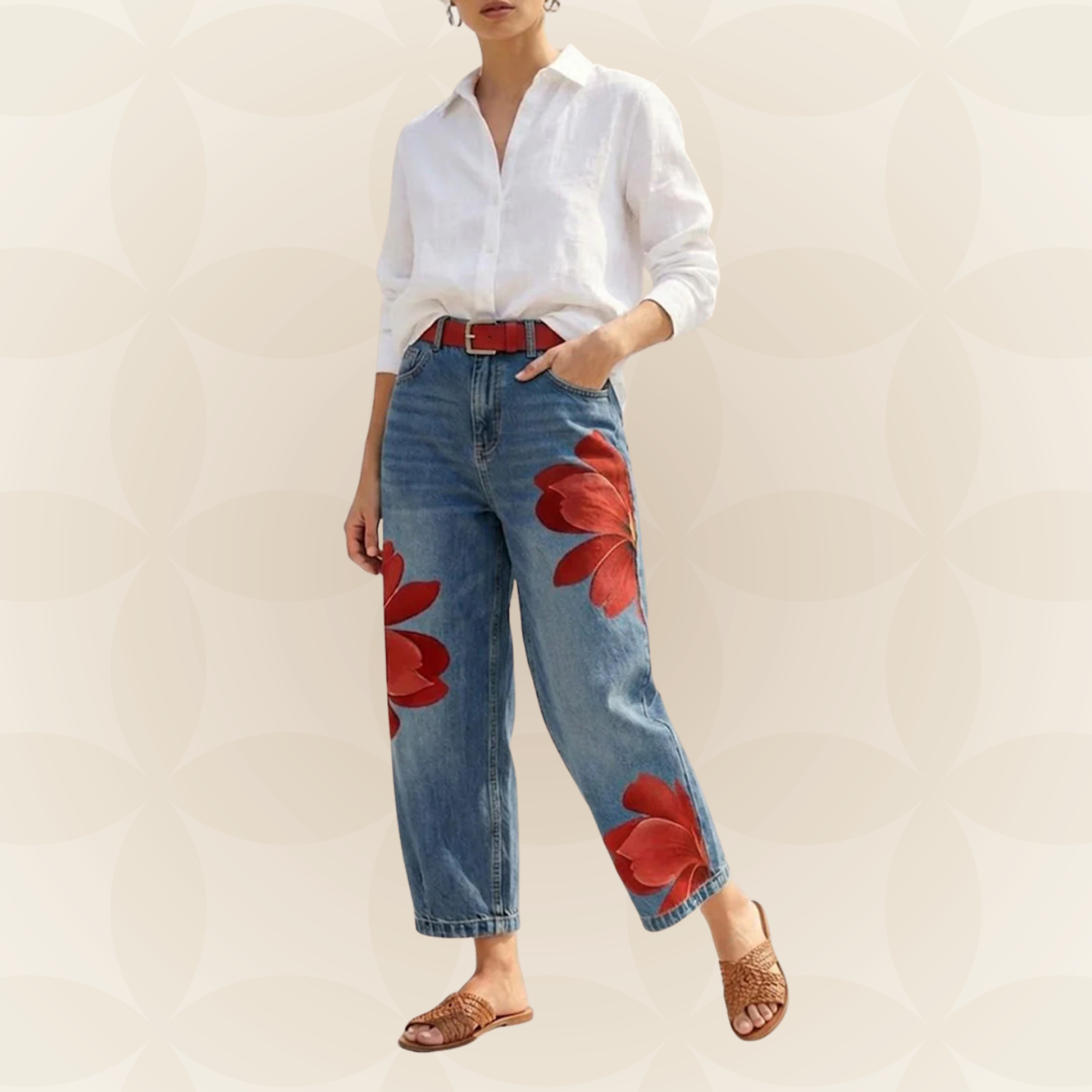Emma | Vaquero holgado floral