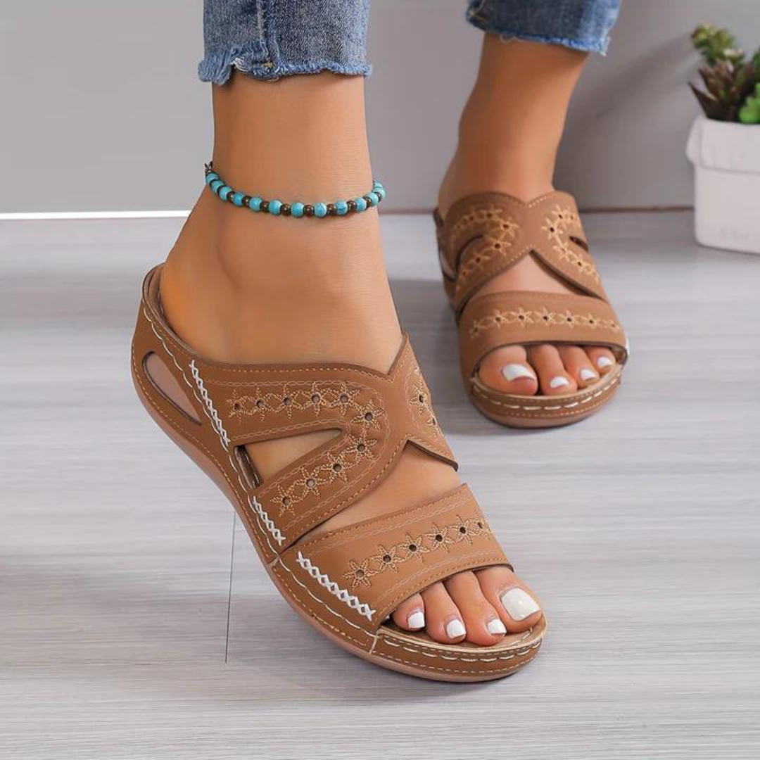 Sandales Orthopédiques Élégantes Emma en Cuir Luxe