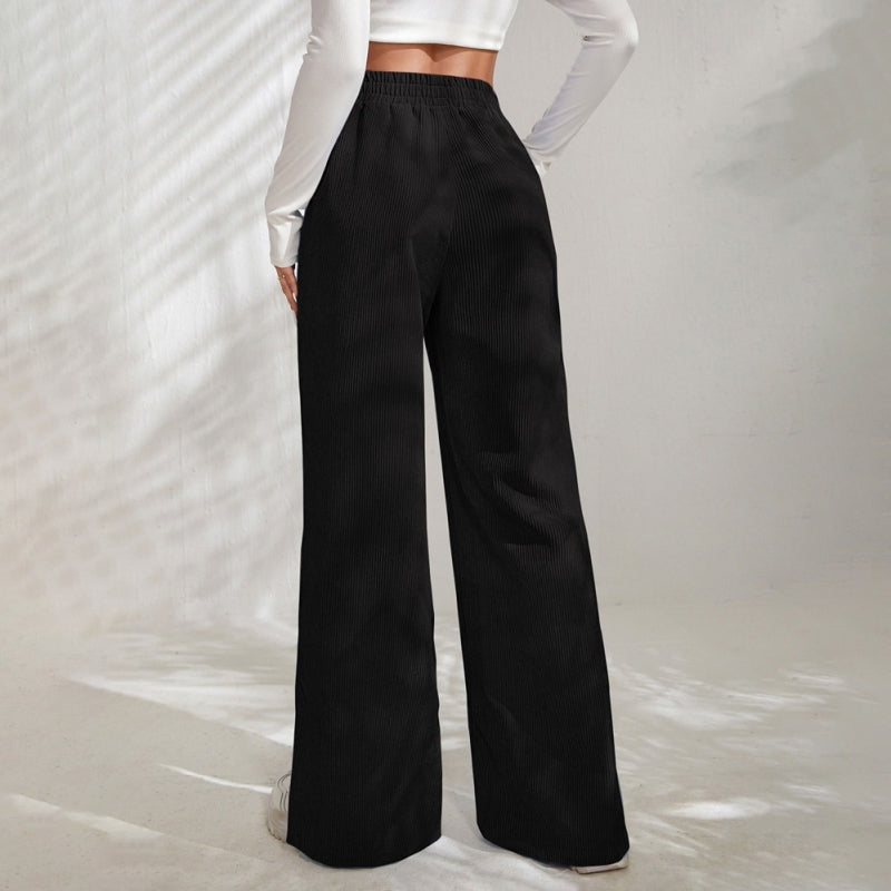 Moniek | Pantalón casual acanalado liso