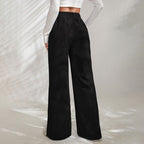 Moniek | Pantalón casual acanalado liso