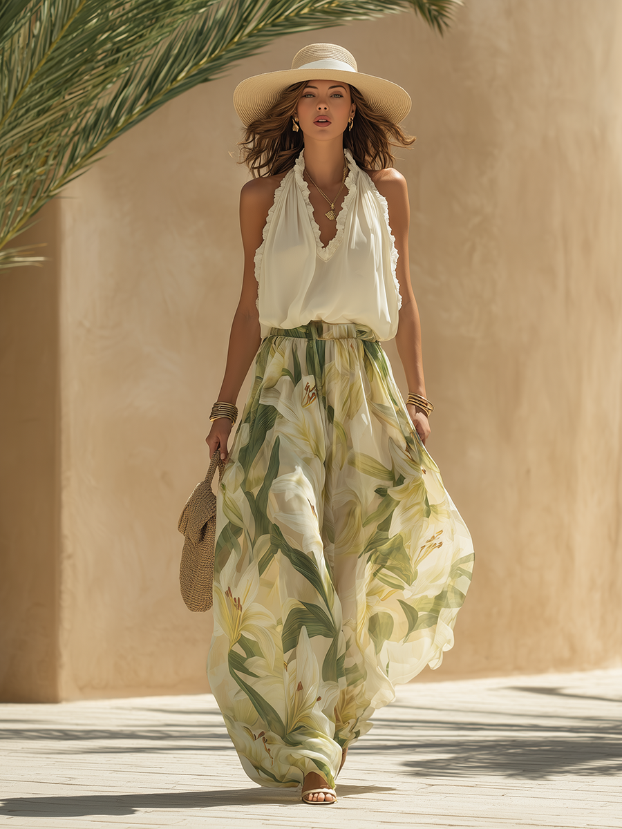 Lyselle™ | Elegante Luchtige Set met Bloemenprint