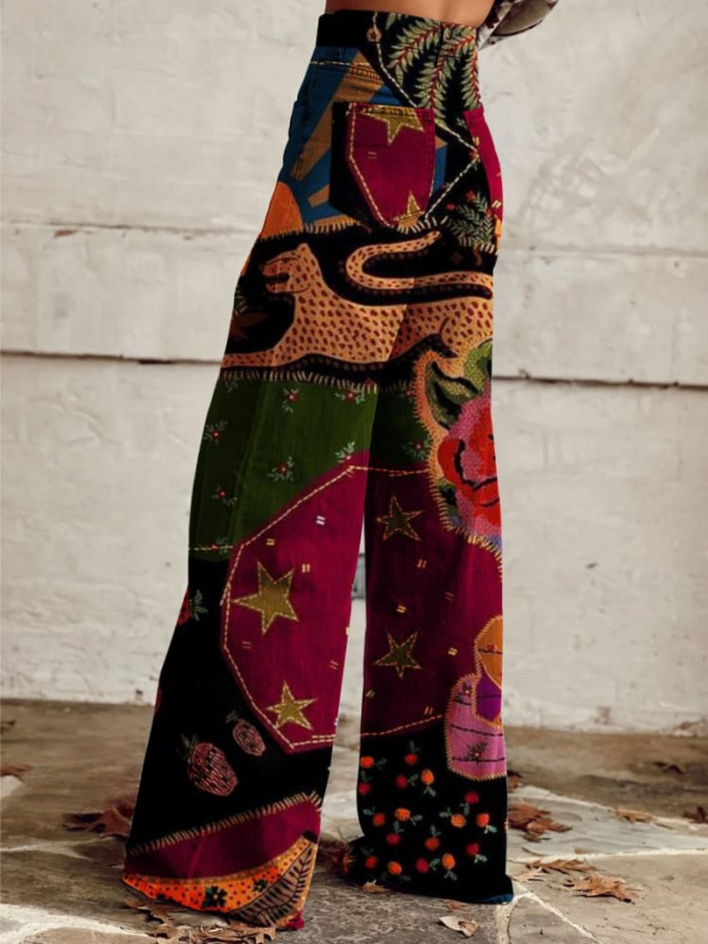 Léna | Vaquero boho patchwork de colores
