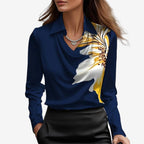 Belén™ | Blusa de cuello drapeado en satén