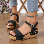 Sandales compensées Daniela – Élégance intemporelle en cuir