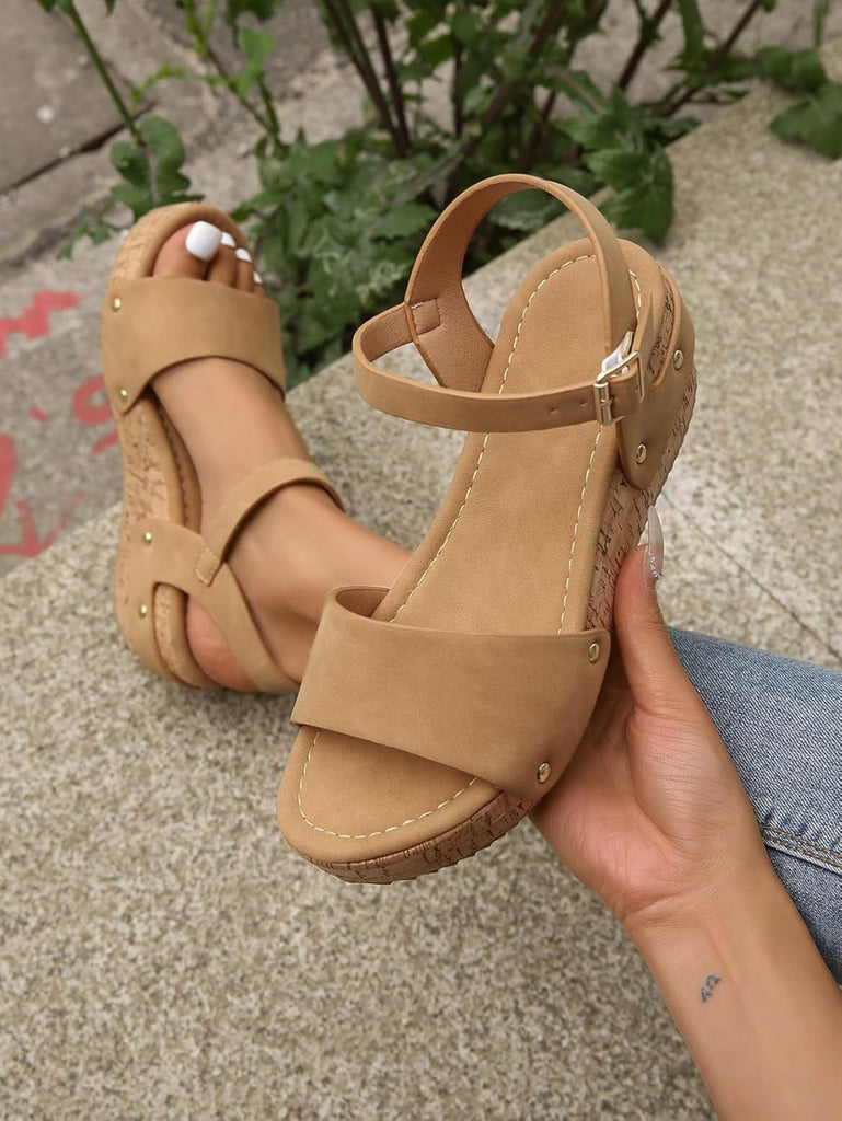 Sandales compensées Daniela – Élégance intemporelle en cuir
