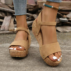 Sandales compensées Daniela – Élégance intemporelle en cuir