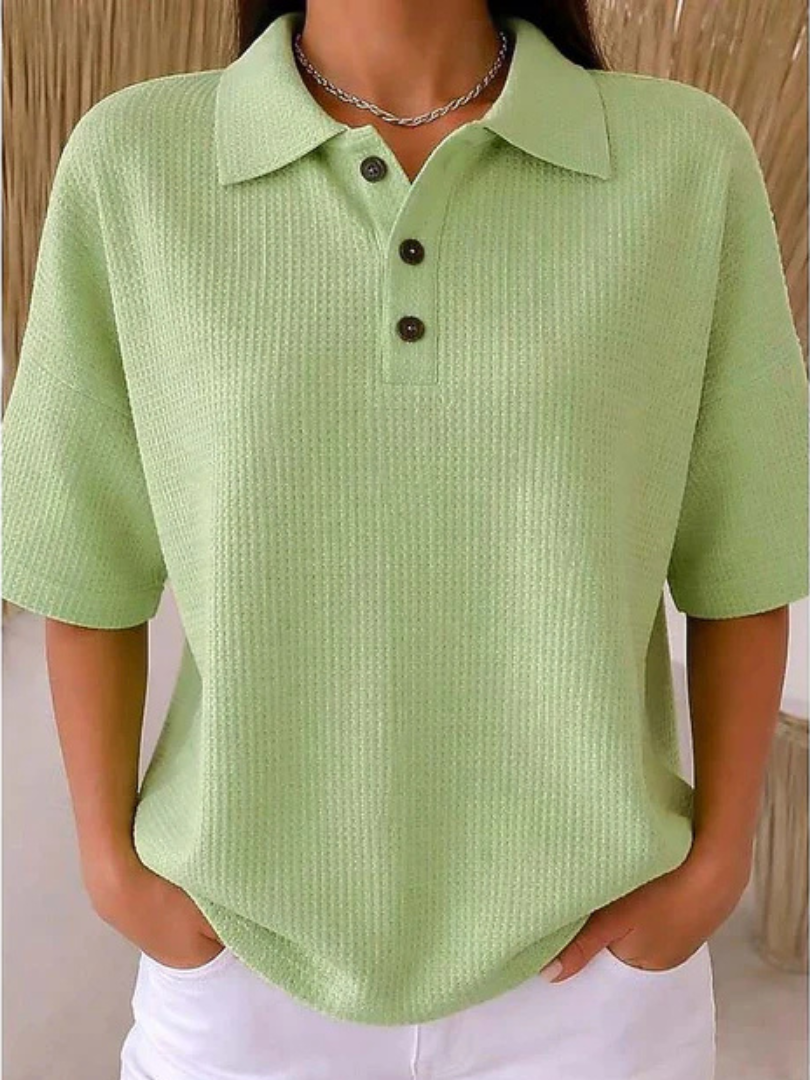 Gisela | Blusa polo textura gofrada
