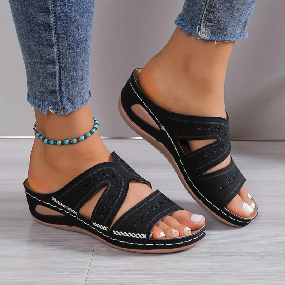 Sandales Orthopédiques Élégantes Emma en Cuir Luxe