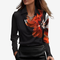Floral negro y naranja