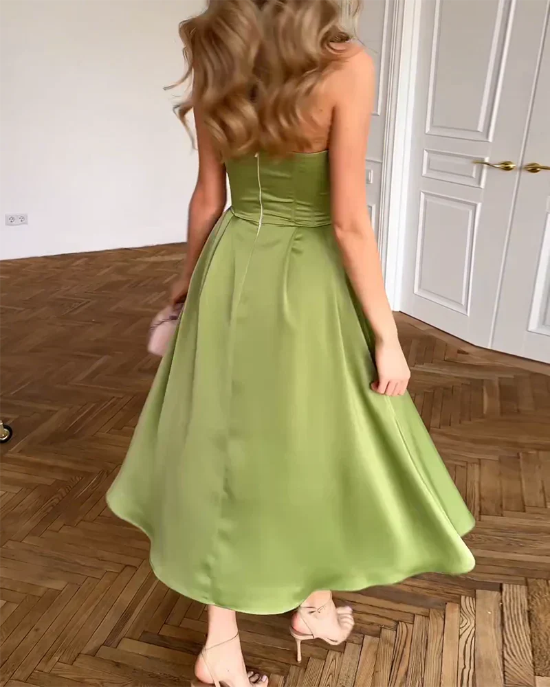 Liora | Vestido midi sin tirantes