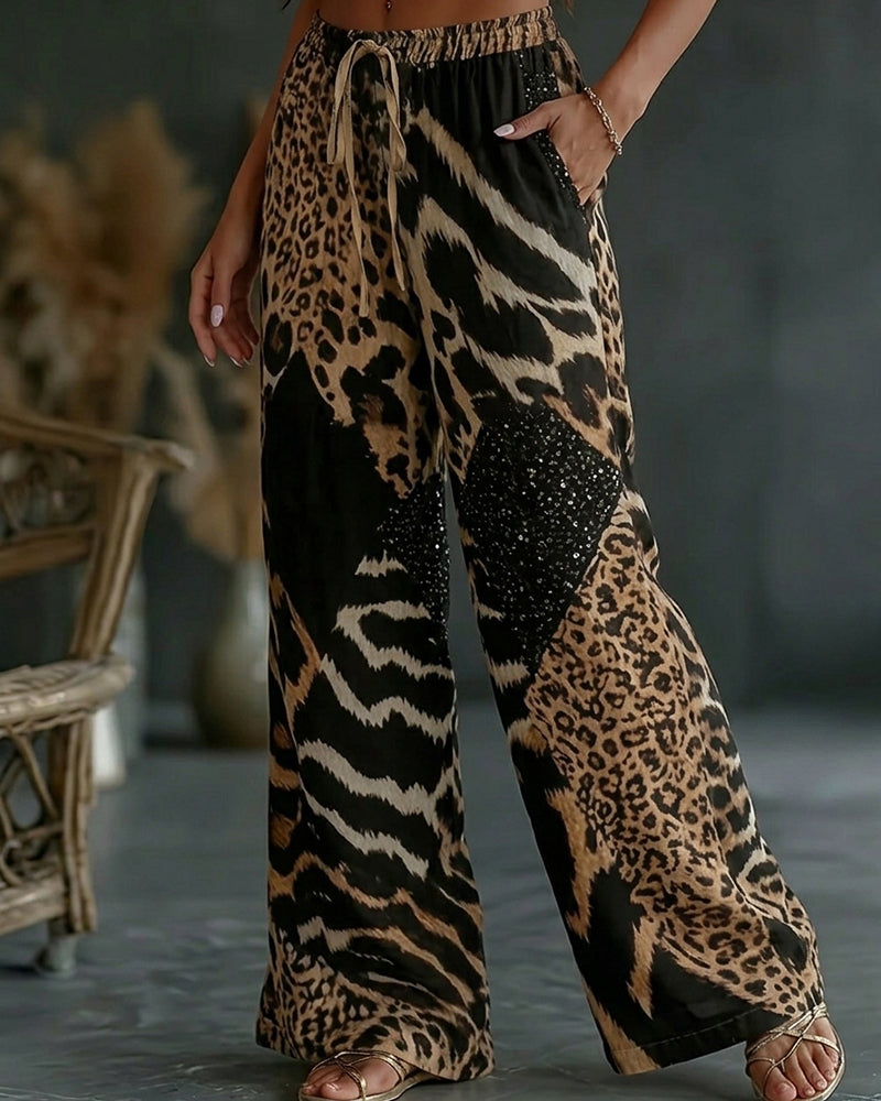 Christa | Pantalón cómodo con estampado de leopardo