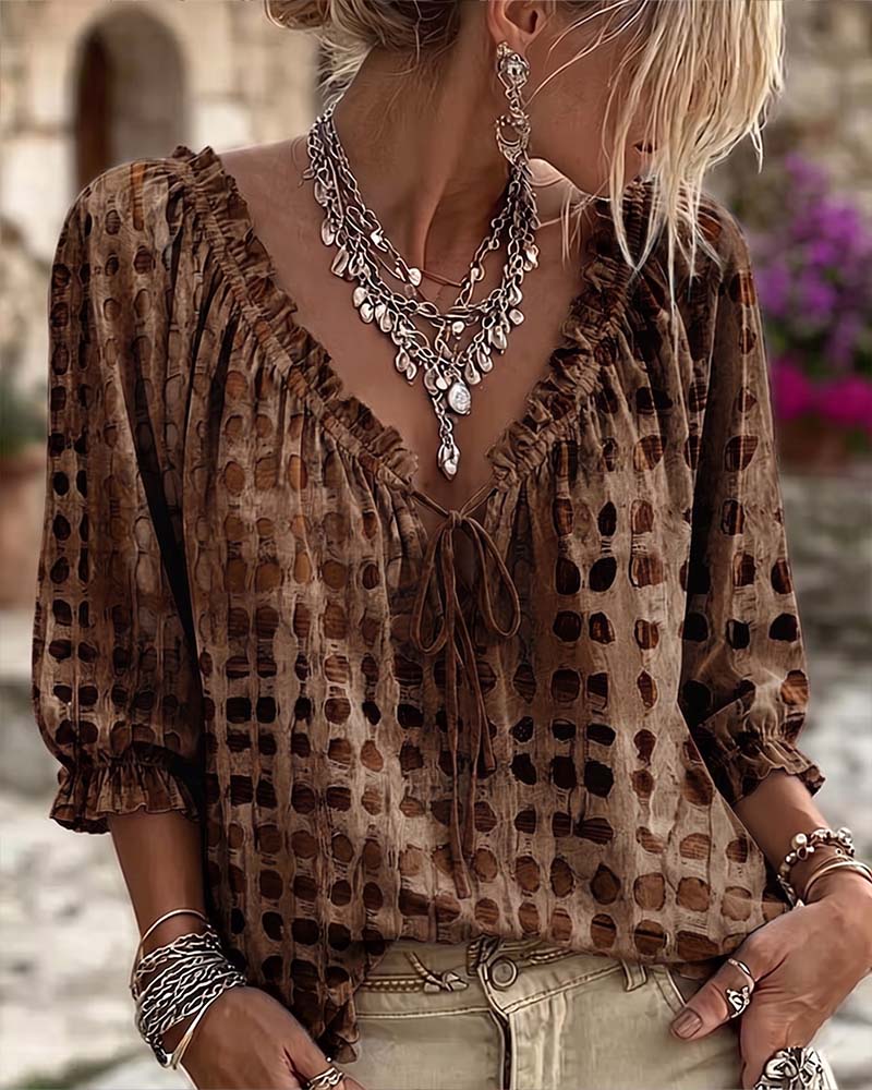 Lena | Blusa de lunares con cordón