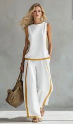 Ursula | Conjunto chaleco y pantalón bicolor chic-casual