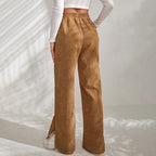 Moniek | Pantalón casual acanalado liso
