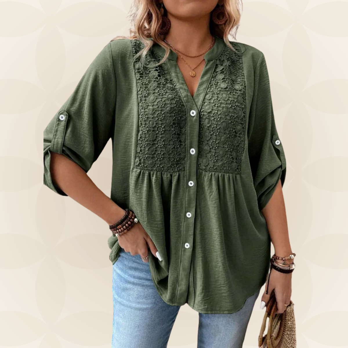 Renate | Blusa cuello en V con botones