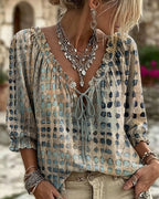 Lena | Blusa de lunares con cordón