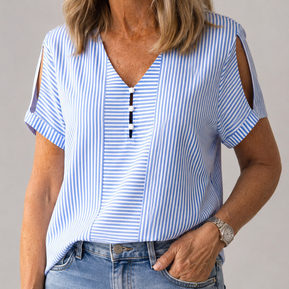 Renske | Blusa de rayas azul