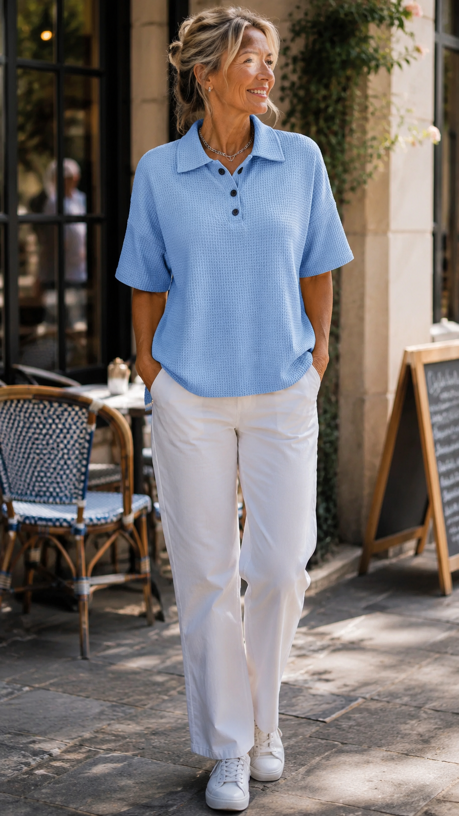 Gisela | Blusa polo textura gofrada