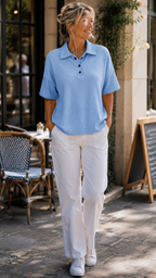 Gisela | Blusa polo textura gofrada