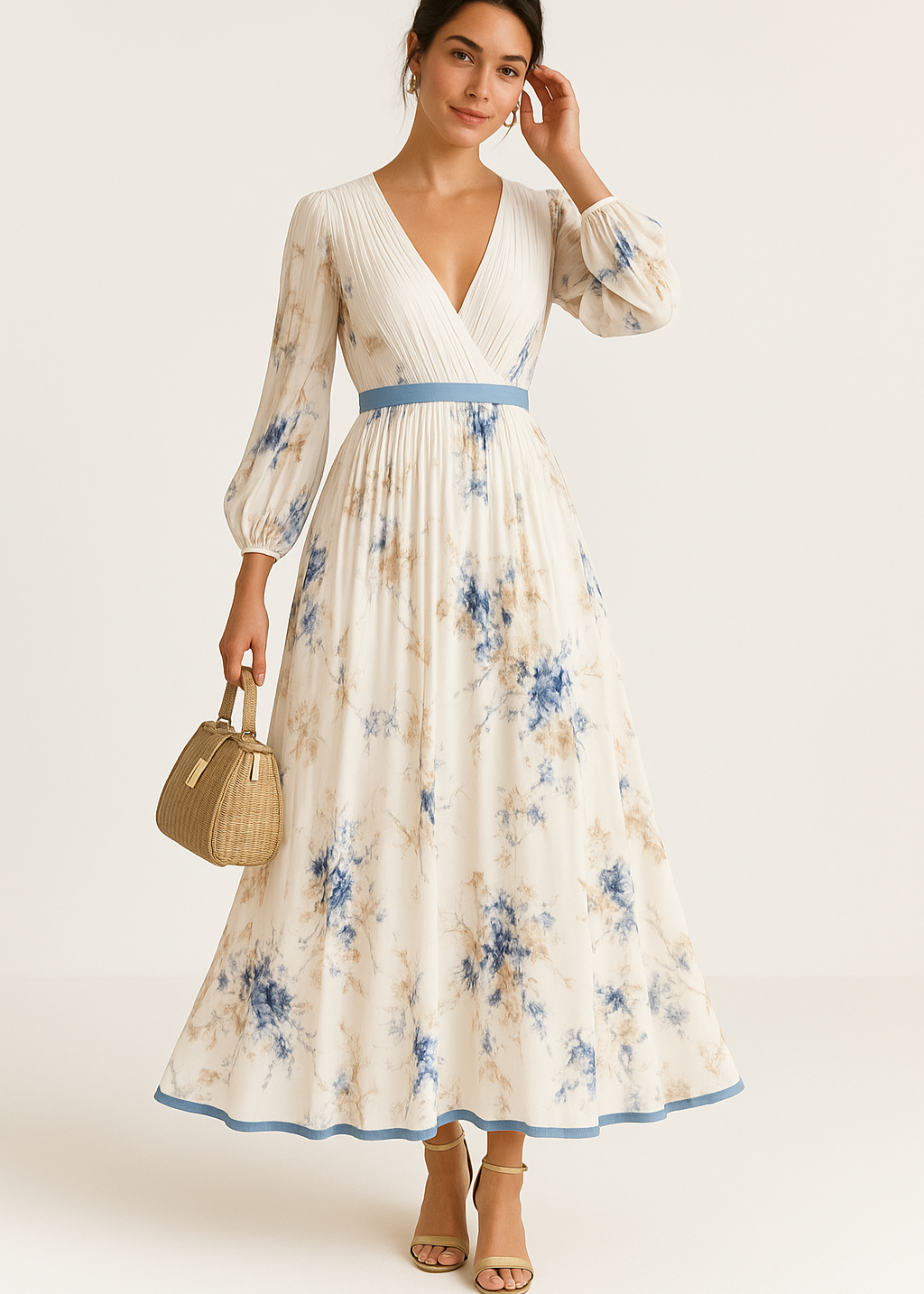 Paz | Vestido maxi plisado floral