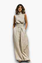 Linen Set | Conjunto de Lino Cuello Alto
