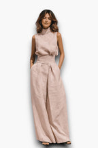 Linen Set | Conjunto de Lino Cuello Alto