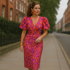 Oranit | Vestido con mangas plisadas