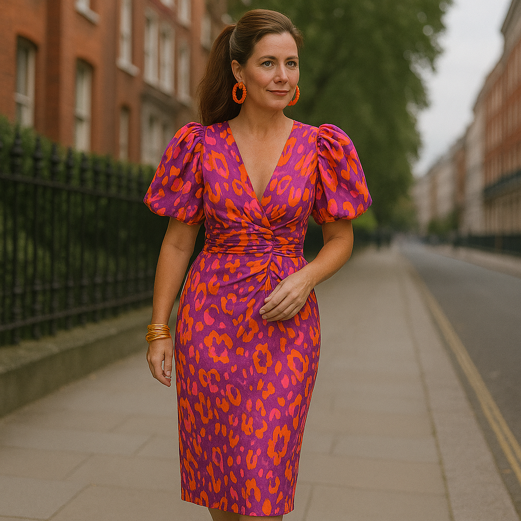 Oranit | Vestido con mangas plisadas