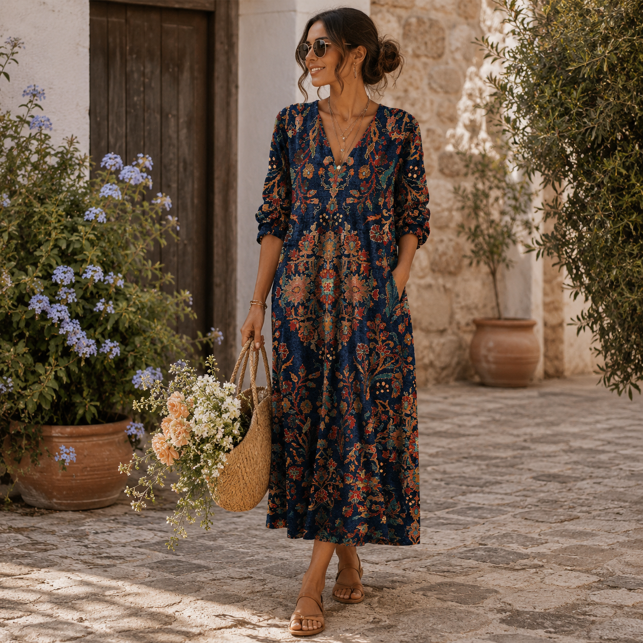 Édith | Vestido largo vintage Midnight