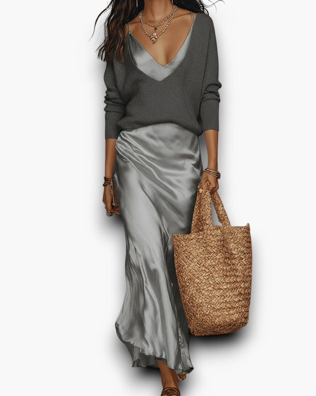 Soft Hours | Vestido Slip y Jersey de Punto