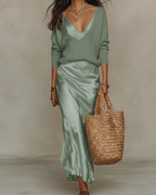 Anaïs | Vestido midi satinado elegante