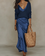 Anaïs | Vestido midi satinado elegante