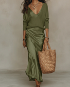 Anaïs | Vestido midi satinado elegante