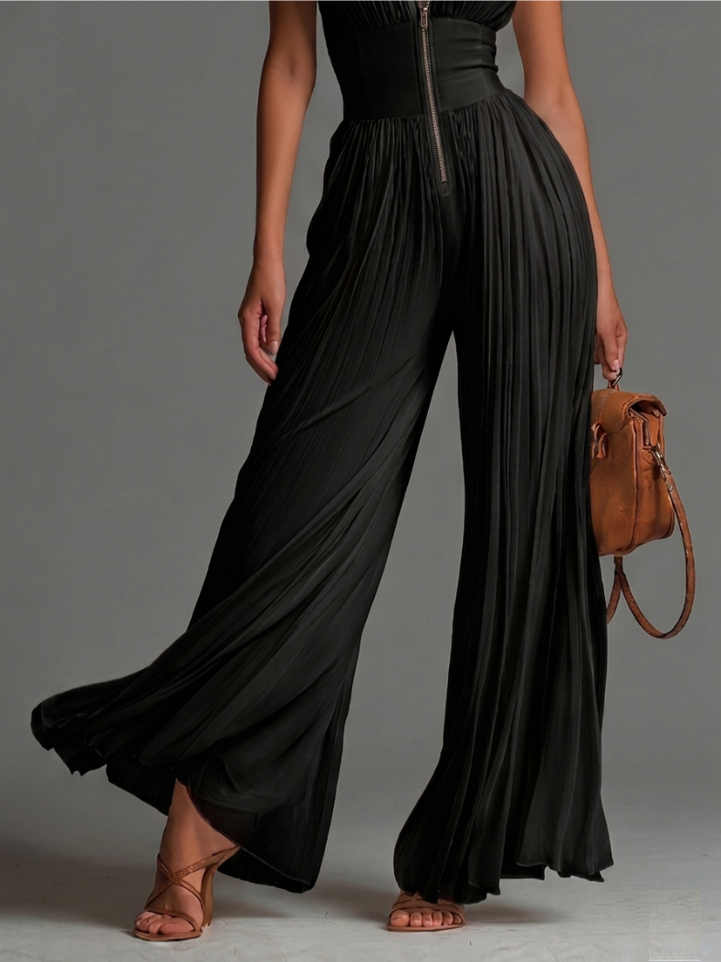 Mono Zsófia Negro | Plisado en Chiffon