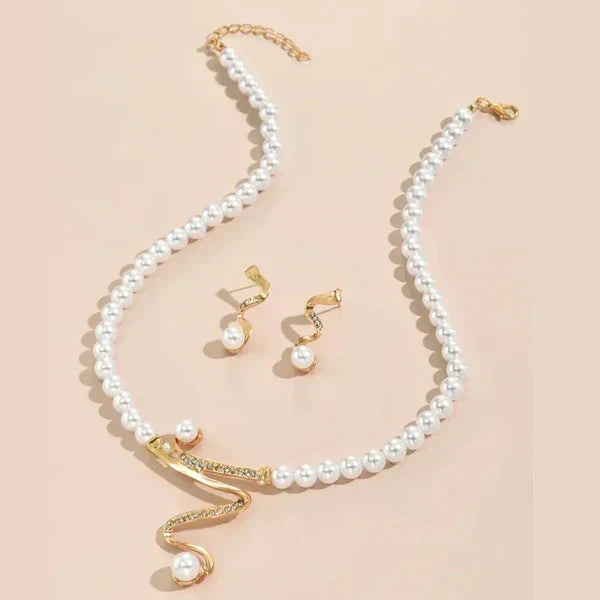 Set Collar y Pendientes con Perlas Naturales