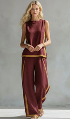 Ursula | Conjunto chaleco y pantalón bicolor chic-casual