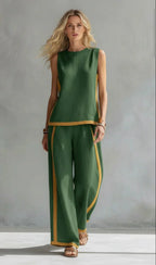 Ursula | Conjunto chaleco y pantalón bicolor chic-casual