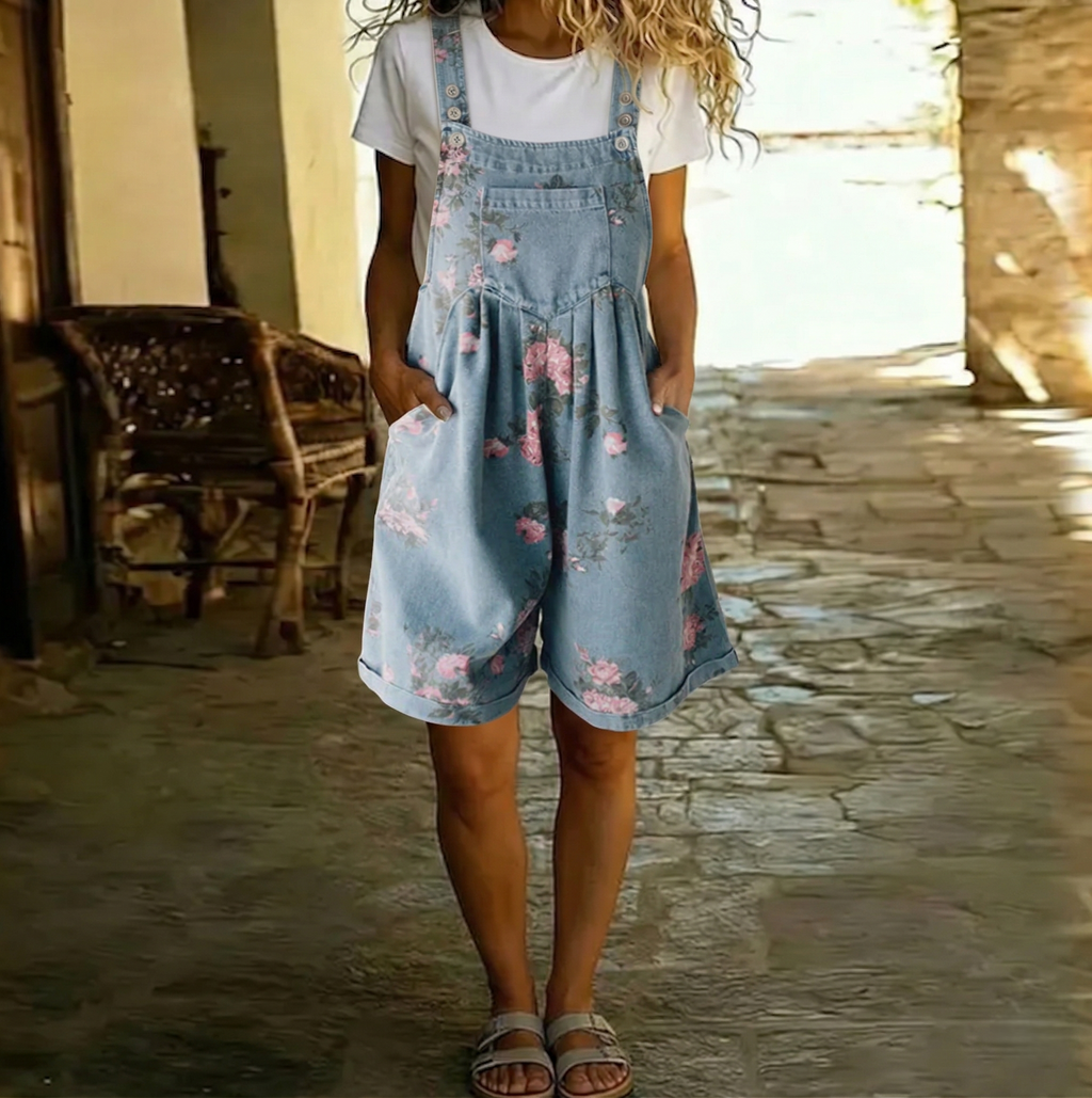 Judy | Salopette Vaquera Floral Vintage Lavada