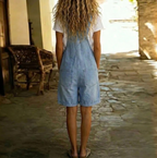Clara | Salopette Vaquera Vintage Lavada Azul Claro