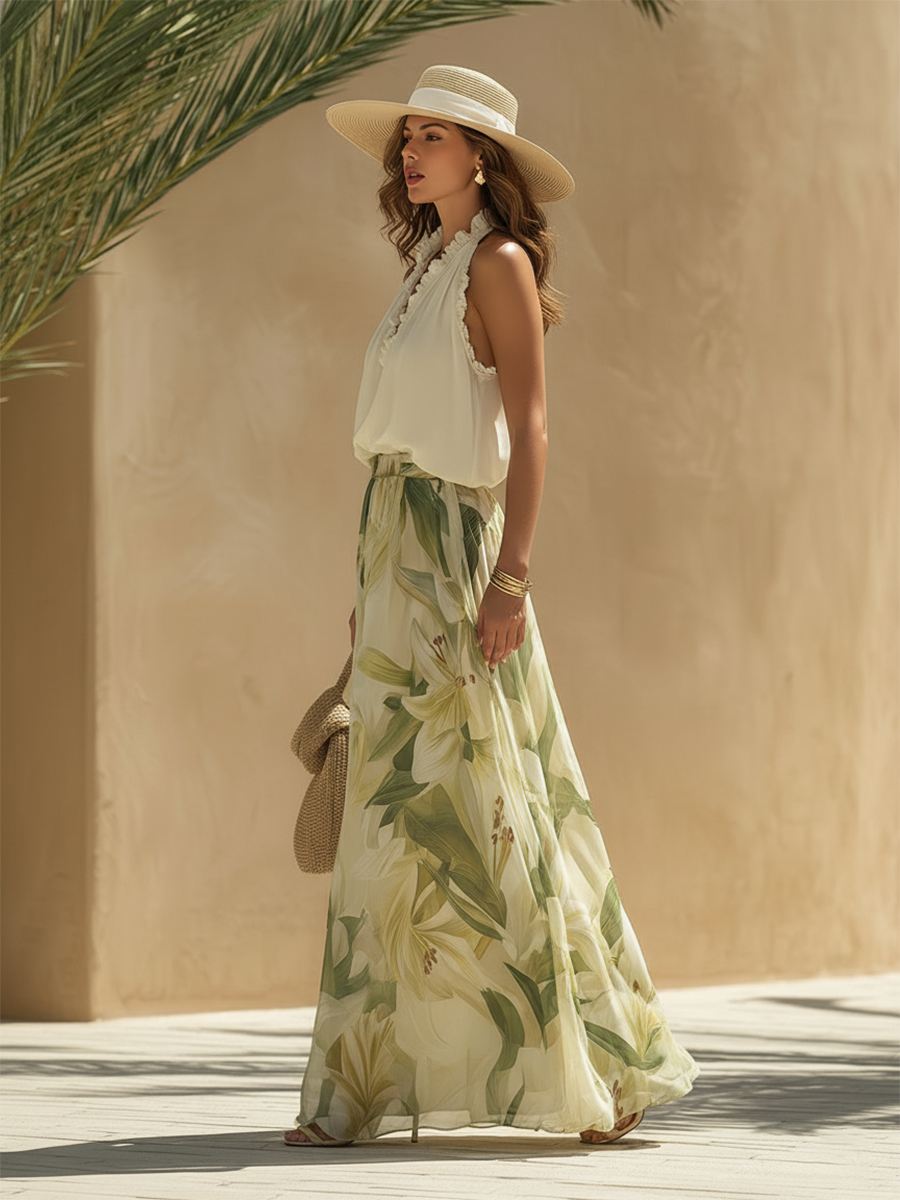 Lyselle™ | Elegante Luchtige Set met Bloemenprint