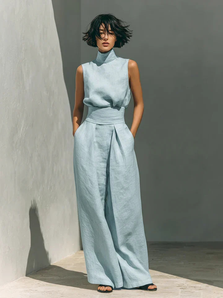 Flor™ | Conjunto Minimalista de Top y Pantalón Ancho