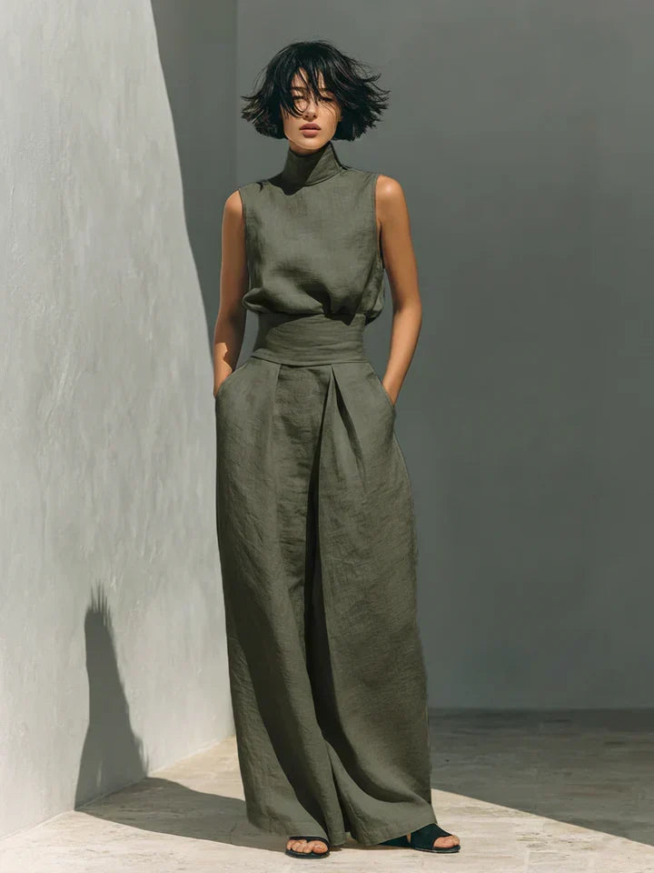 Flor™ | Conjunto Minimalista de Top y Pantalón Ancho