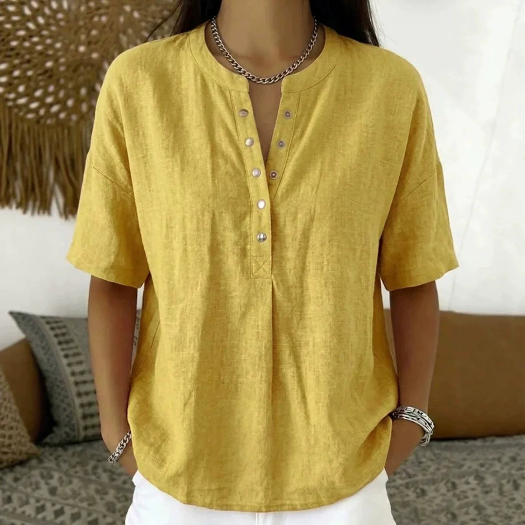 Sabine | Blusa color liso manga corta