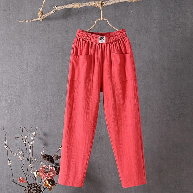 Margriet | Pantalón casual de algodón y cáñamo