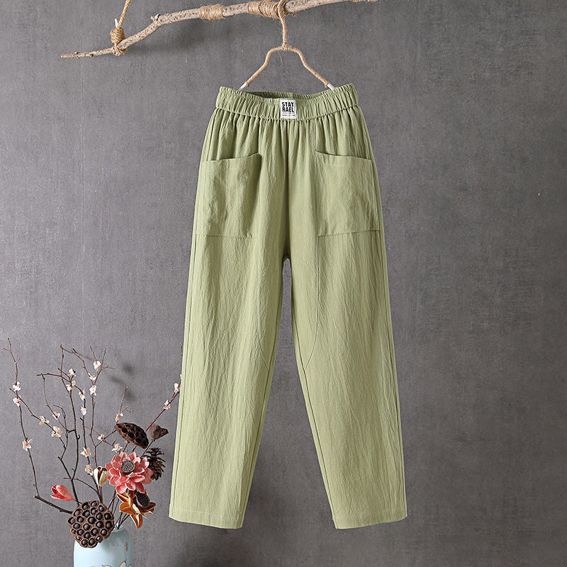 Margriet | Pantalón casual de algodón y cáñamo
