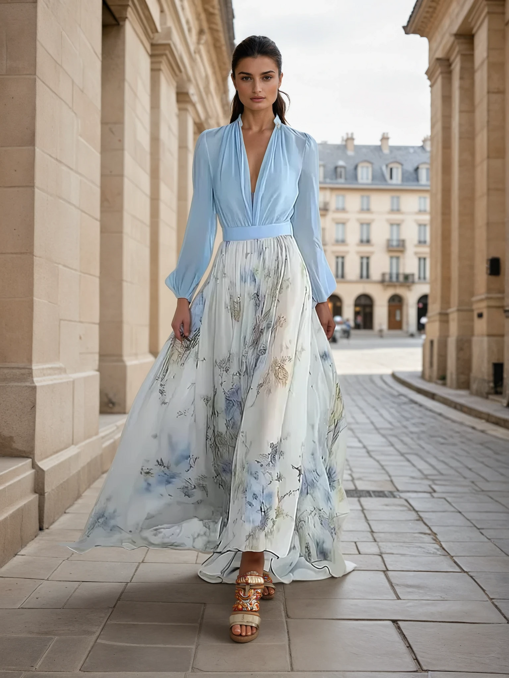 Peniel | Vestido maxi floral elegante