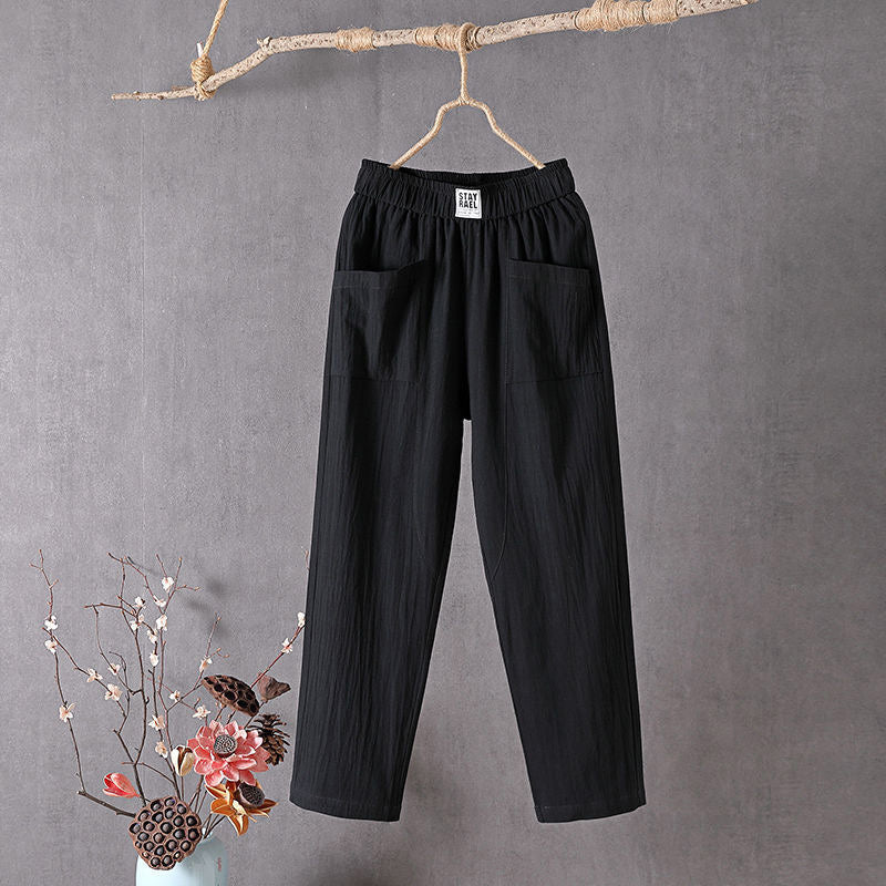Margriet | Pantalón casual de algodón y cáñamo